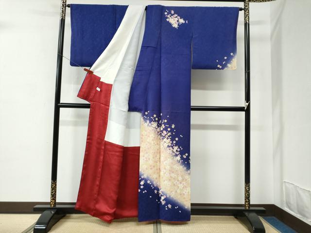 平和屋着物●訪問着　舞桜文　暈し染め　正絹　逸品　CABC6859yc