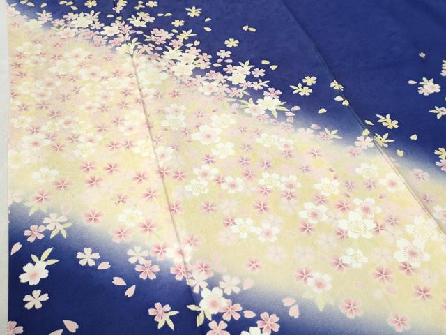 平和屋着物●訪問着　舞桜文　暈し染め　正絹　逸品　CABC6859yc