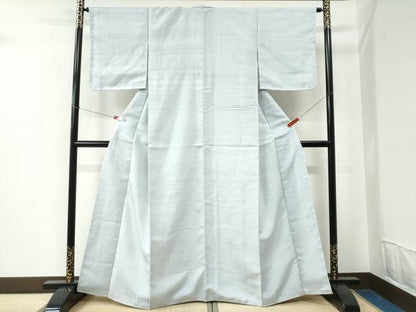 平和屋着物●結城紬　色無地　月白色　正絹　逸品　CABC6860yc