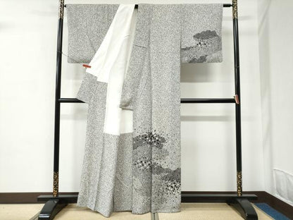 平和屋着物●訪問着　雲取り破れ色紙文　たたき染め　金彩　正絹　逸品　CABC6861yc