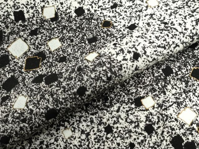 平和屋着物●訪問着　雲取り破れ色紙文　たたき染め　金彩　正絹　逸品　CABC6861yc