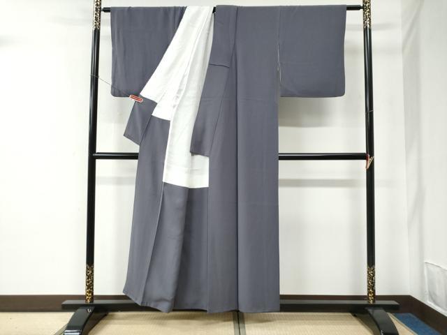 平和屋着物●京加賀友禅　百貫達雄監修　色無地　紫苑色　正絹　逸品　CABC6862yc