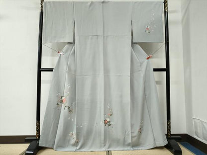 平和屋着物●訪問着　友禅　南天枝花文　暈し染め　正絹　逸品　CABC6863yc