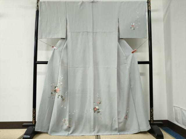 平和屋着物●訪問着　友禅　南天枝花文　暈し染め　正絹　逸品　CABC6863yc