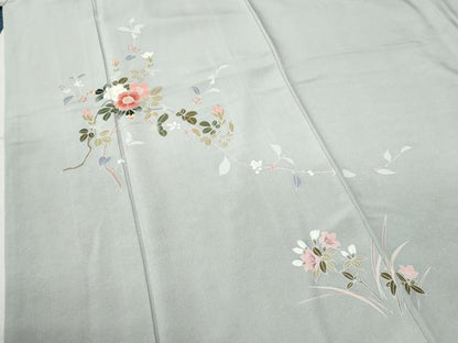 平和屋着物●訪問着　友禅　南天枝花文　暈し染め　正絹　逸品　CABC6863yc