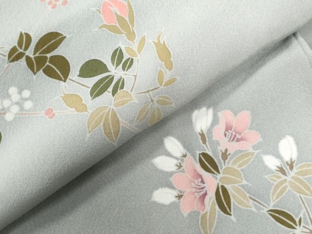 平和屋着物●訪問着　友禅　南天枝花文　暈し染め　正絹　逸品　CABC6863yc