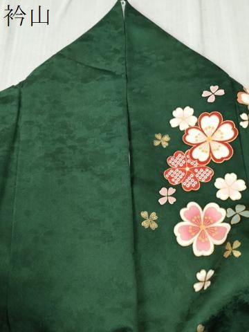 平和屋着物●豪華振袖　駒刺繍　雪輪毬牡丹花文　暈し染め　金彩　正絹　逸品　CABC6864yc