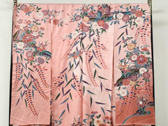 平和屋着物●豪華振袖　型染め　御所解鴛鴦花文　暈し染め　仮絵羽　逸品　未使用　CABC6868yc