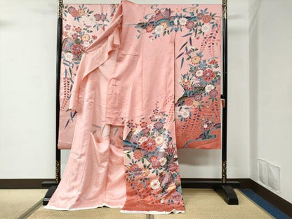 平和屋着物●豪華振袖　型染め　御所解鴛鴦花文　暈し染め　仮絵羽　逸品　未使用　CABC6868yc