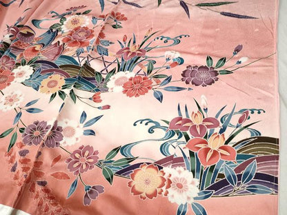 平和屋着物●豪華振袖　型染め　御所解鴛鴦花文　暈し染め　仮絵羽　逸品　未使用　CABC6868yc