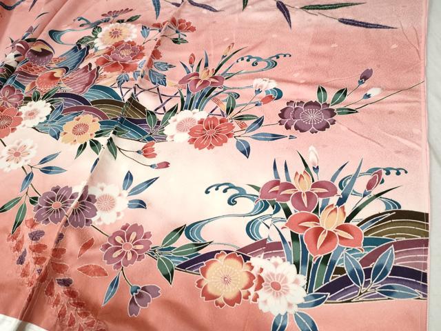 平和屋着物●豪華振袖　型染め　御所解鴛鴦花文　暈し染め　仮絵羽　逸品　未使用　CABC6868yc