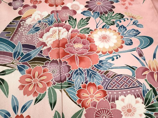 平和屋着物●豪華振袖　型染め　御所解鴛鴦花文　暈し染め　仮絵羽　逸品　未使用　CABC6868yc