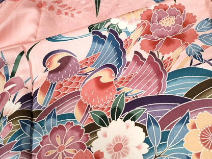 平和屋着物●豪華振袖　型染め　御所解鴛鴦花文　暈し染め　仮絵羽　逸品　未使用　CABC6868yc