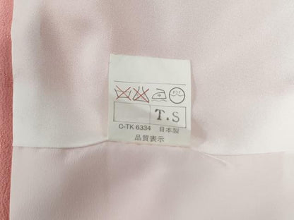 平和屋着物●小振袖　二尺袖　色無地　霰地紋　珊瑚色　正絹　逸品　CABC6870yc