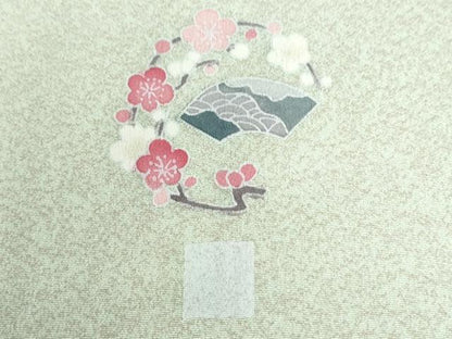 平和屋着物●訪問着　友禅　風景草花文　暈し染め　無落款　正絹　逸品　CABC6871yc