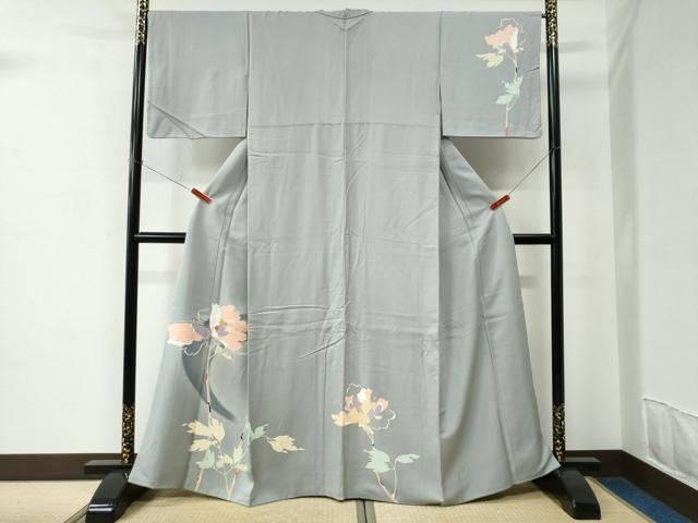 平和屋着物●訪問着　枝花文　金彩　正絹　逸品　CABC6872yc