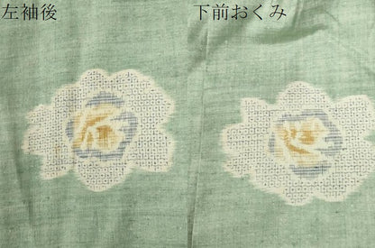 平和屋着物●本場結城紬　重要無形文化財　80亀甲　飛び亀甲柄　薔薇　正絹　逸品　CABC6873yc