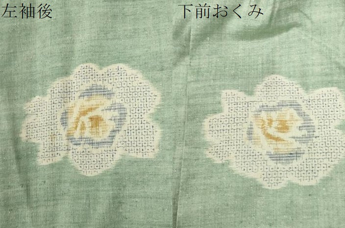 平和屋着物●本場結城紬　重要無形文化財　80亀甲　飛び亀甲柄　薔薇　正絹　逸品　CABC6873yc