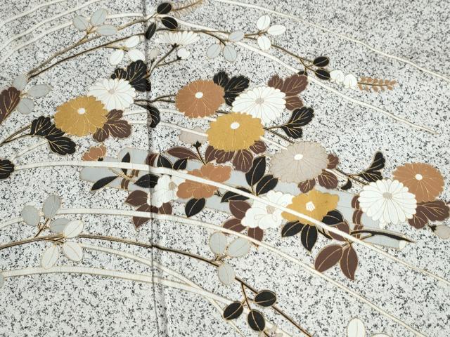平和屋着物●訪問着　花筏文　たたき染め　金彩　正絹　逸品　CABC6875yc