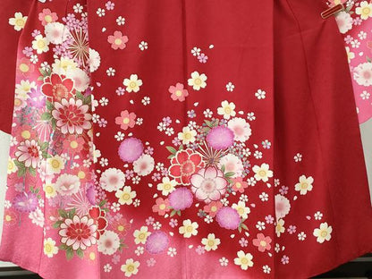 平和屋着物●豪華振袖　舞花文　暈し染め　金彩　正絹　逸品　CABC6876yc