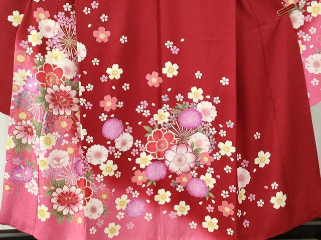 平和屋着物●豪華振袖　舞花文　暈し染め　金彩　正絹　逸品　CABC6876yc