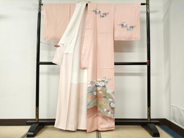 平和屋着物●訪問着　友禅　枝花文　暈し染め　金彩　正絹　逸品　未使用　CABC6879yc