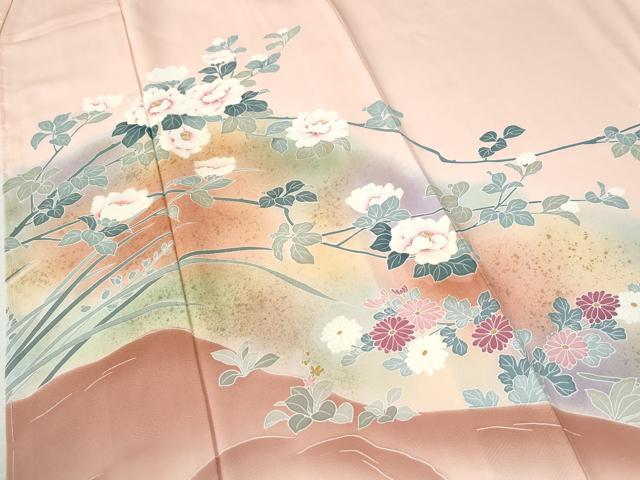 平和屋着物●訪問着　友禅　枝花文　暈し染め　金彩　正絹　逸品　未使用　CABC6879yc