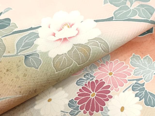 平和屋着物●訪問着　友禅　枝花文　暈し染め　金彩　正絹　逸品　未使用　CABC6879yc