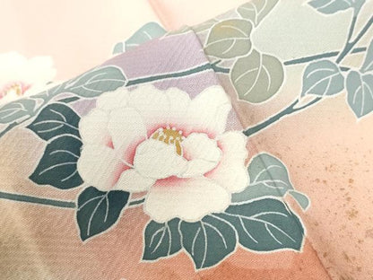 平和屋着物●訪問着　友禅　枝花文　暈し染め　金彩　正絹　逸品　未使用　CABC6879yc