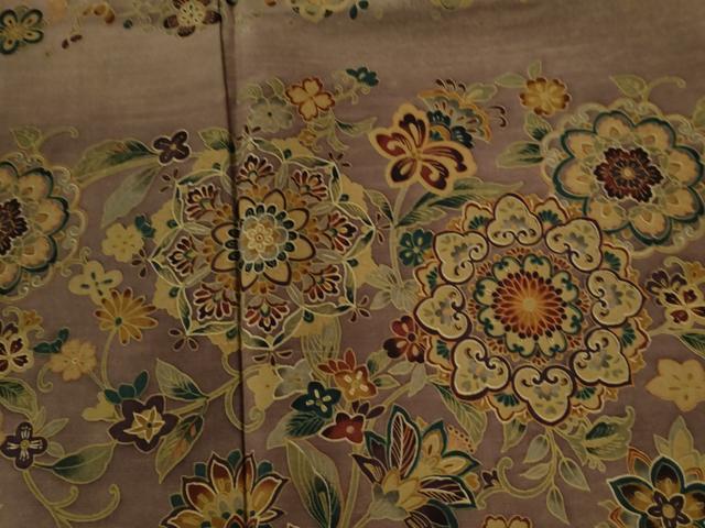 平和屋着物●訪問着　更紗花唐草文　暈し染め　御召縮緬　正絹　逸品　未使用　CABC6880yc