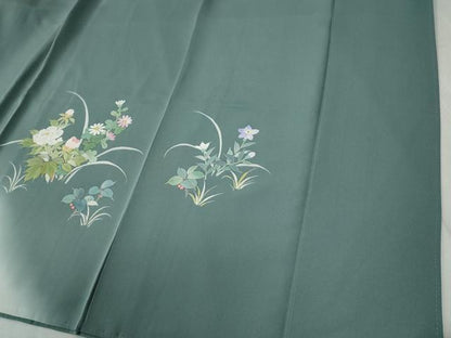 平和屋着物●訪問着　草花文　暈し染め　金彩　正絹　逸品　CABC6881yc