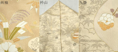 平和屋着物●訪問着　駒刺繍　貝合わせ橘花文　金彩　正絹　逸品　CABC6882yc