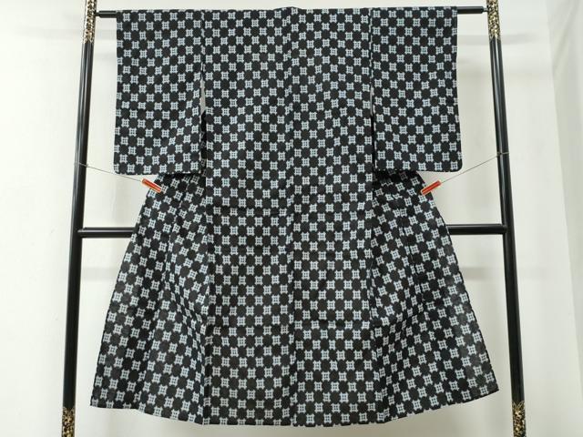 平和屋着物●久留米絣　単衣　吉祥文　綿　逸品　CABC6883yc