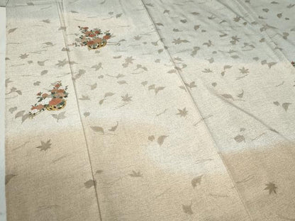 平和屋着物●訪問着　駒刺繍　吹き寄せ花車文　暈し染め　金彩　正絹　逸品　CABC6885yc