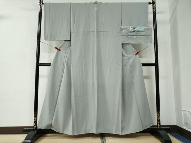平和屋着物●上質な色無地　京の名水染　秘色色　反端付き　正絹　逸品　未使用　CABC6887yc