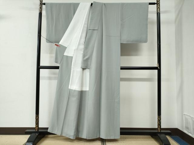 平和屋着物●上質な色無地　京の名水染　秘色色　反端付き　正絹　逸品　未使用　CABC6887yc