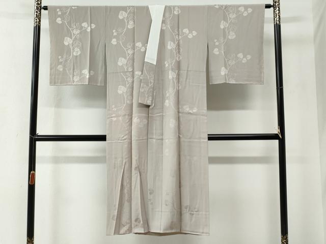 平和屋着物●長襦袢　無双仕立て　葵地紋　灰梅色　正絹　逸品　未使用　CABC6888yc