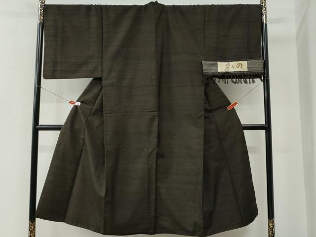 平和屋着物●男性　紬　網代織　証紙付き　キングサイズ　正絹　逸品　CABC6891yc