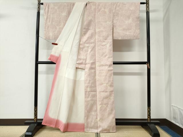 平和屋着物●本場結城紬　重要無形文化財　80亀甲　丸文　正絹　逸品　CABC6895yc