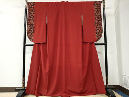 平和屋着物●小振袖　二尺袖　舞桜文　金彩　正絹　逸品　CABC6897yc