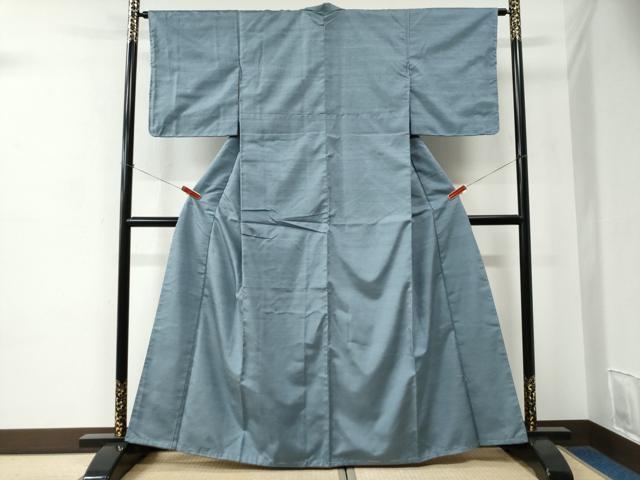 平和屋着物●結城紬　色無地　浅縹色　正絹　逸品　未使用　CABC6898yc