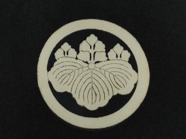 平和屋着物●男性　黒紋付　羽織・長襦袢セット　羽裏：吉祥丸文　正絹　逸品　CABC6900yc