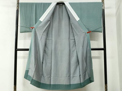 平和屋着物●男性　黒紋付　羽織・長襦袢セット　羽裏：吉祥丸文　正絹　逸品　CABC6900yc