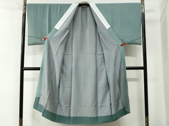 平和屋着物●男性　黒紋付　羽織・長襦袢セット　羽裏：吉祥丸文　正絹　逸品　CABC6900yc