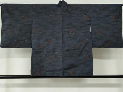 平和屋着物●本場大島紬　アンサンブル　花唐草文　瀬戸口絹織物謹製　証紙付き　正絹　逸品　CABC6901yc