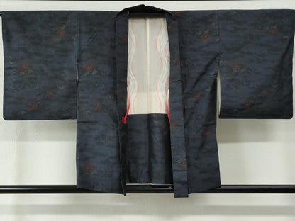 平和屋着物●本場大島紬　アンサンブル　花唐草文　瀬戸口絹織物謹製　証紙付き　正絹　逸品　CABC6901yc