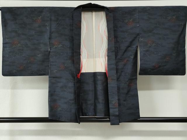 平和屋着物●本場大島紬　アンサンブル　花唐草文　瀬戸口絹織物謹製　証紙付き　正絹　逸品　CABC6901yc