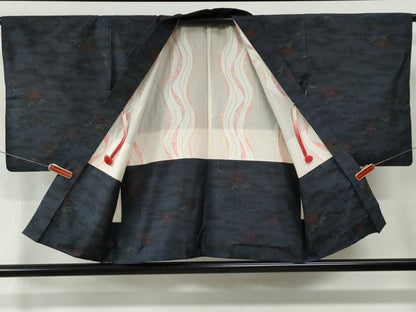 平和屋着物●本場大島紬　アンサンブル　花唐草文　瀬戸口絹織物謹製　証紙付き　正絹　逸品　CABC6901yc