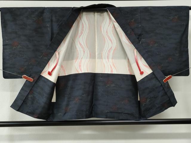 平和屋着物●本場大島紬　アンサンブル　花唐草文　瀬戸口絹織物謹製　証紙付き　正絹　逸品　CABC6901yc