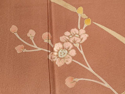 平和屋着物●訪問着　作家物　刺繍　枝花文　暈し染め　金彩　正絹　逸品　CABC6904yc